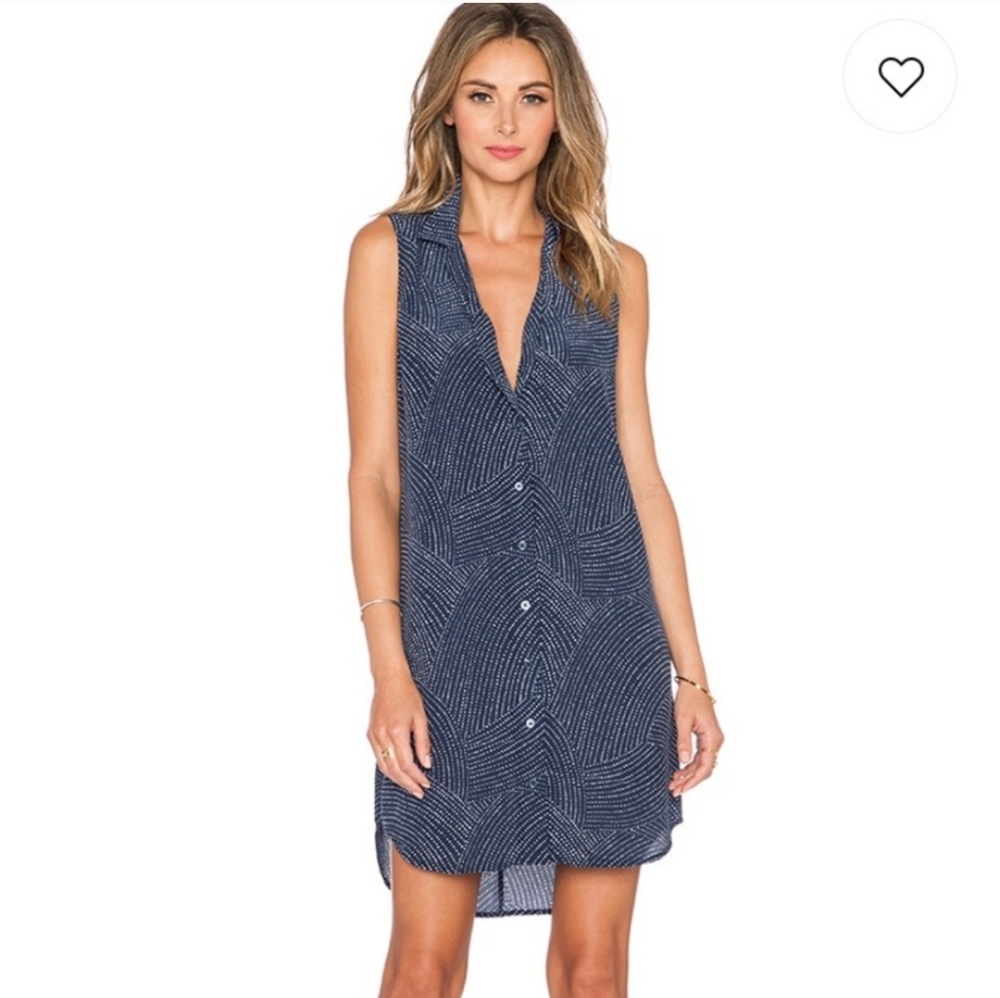 Equipment High Low polka dot silk dress XS.